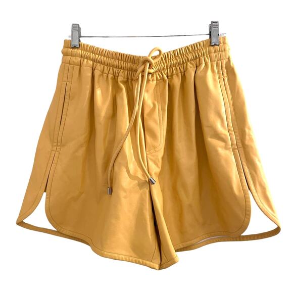 A.L.C. ALC Ryder Faux Leather Shorts High Rise Yellow NWOT Stylish Classic - Picture 8 of 9